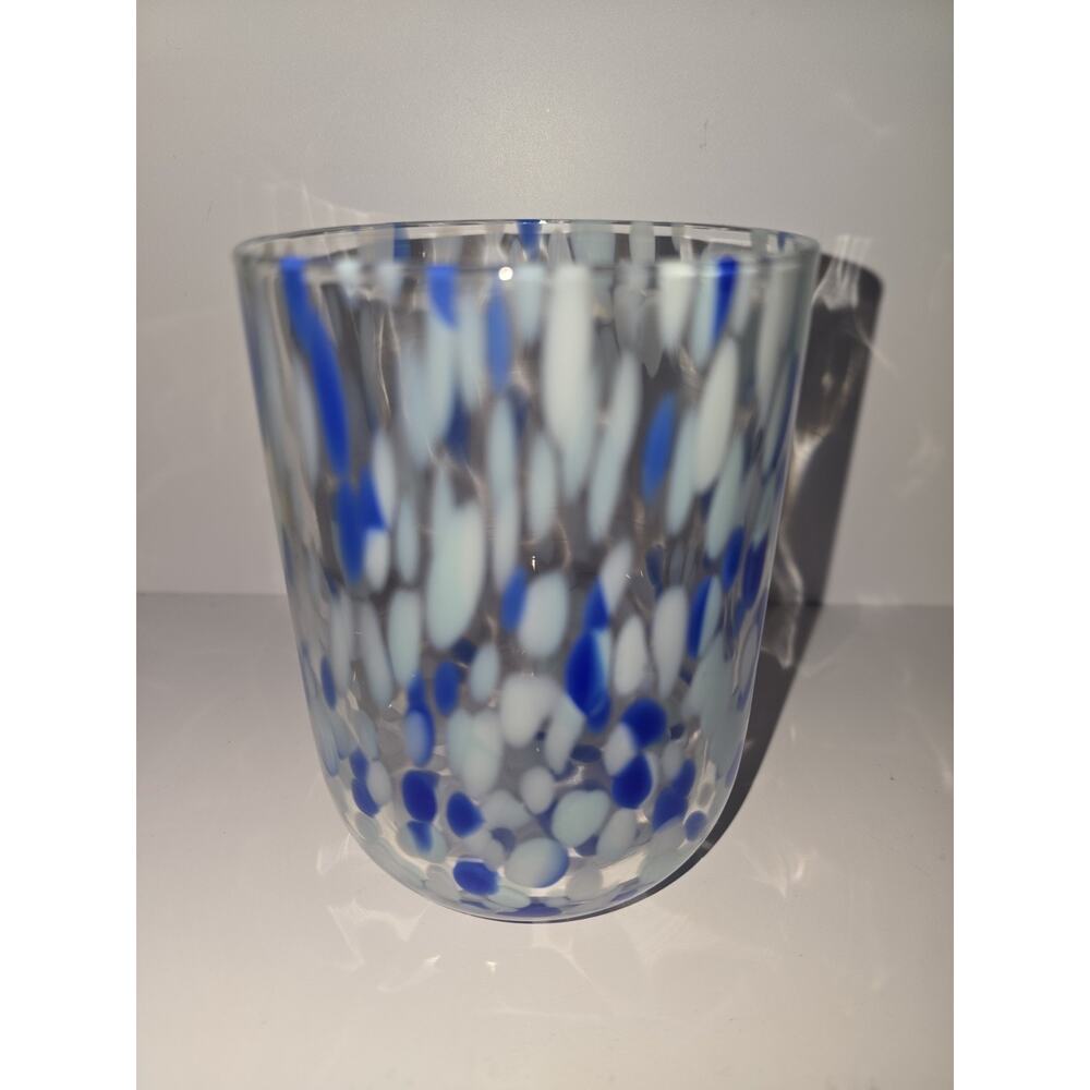 Madison Home 12.9 fl oz Tortoise Double Old Fashioned Glass Blue Blown Glass